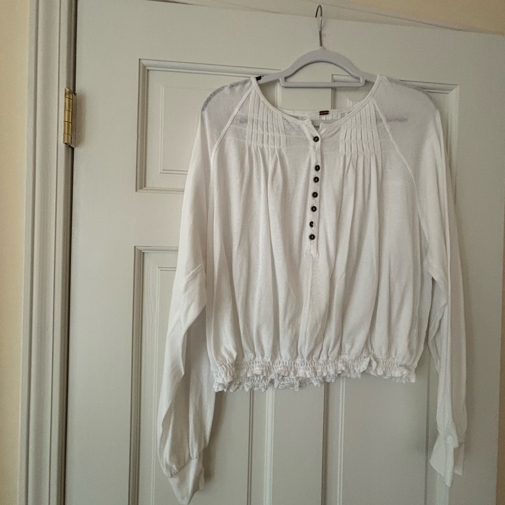 Free People soft cotton knit blouse